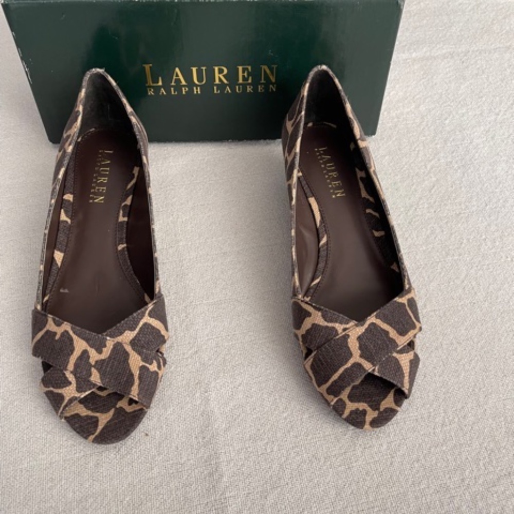 Ralph Lauren Monika DKB/Ngira Giraffe print linen flats